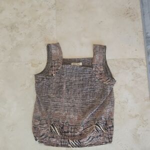 RAFAEL Brown Textured Tank Top
